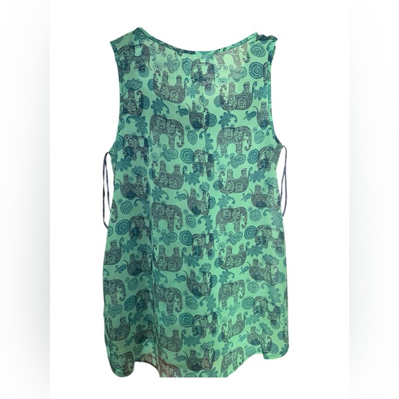 Women’s Red camel sheer elephant print top - Picture 2 of 4